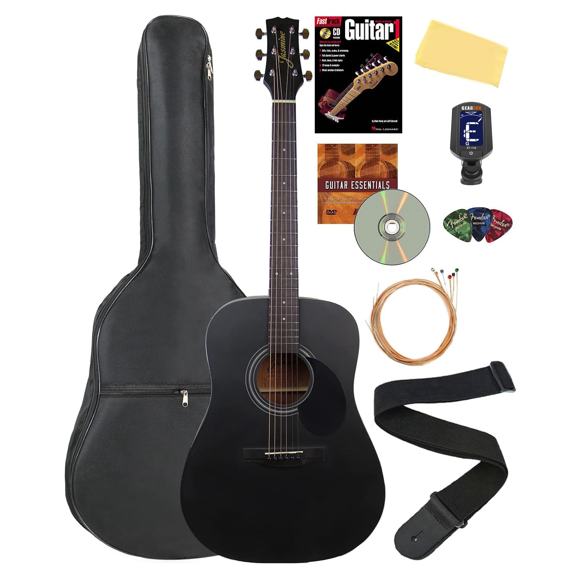 Amazon.com: Jasmine S35 Dreadnought Acoustic Guitar - Matte Black